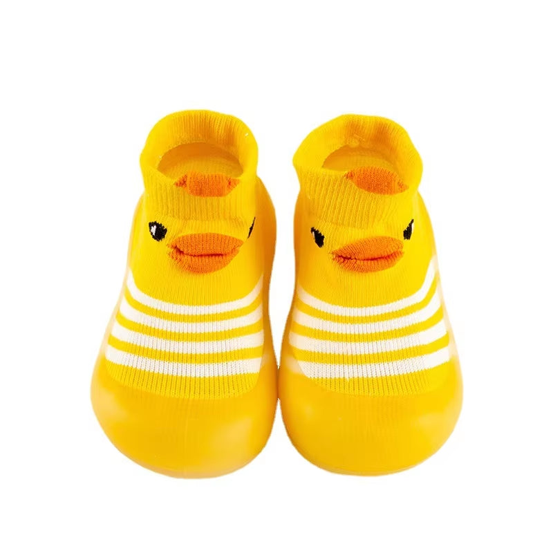 Animal Pattern Baby Floor Socks Non-Slip Silicone Sole Cute Cartoon Toddler Shoes Breathable Casual Cotton Baby Boys Girls Shoes