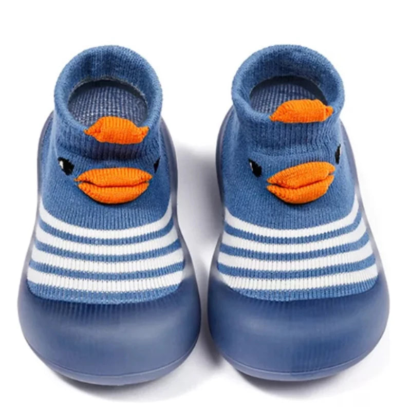 Animal Pattern Baby Floor Socks Non-Slip Silicone Sole Cute Cartoon Toddler Shoes Breathable Casual Cotton Baby Boys Girls Shoes
