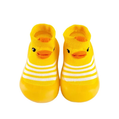 Animal Pattern Baby Floor Socks Non-Slip Silicone Sole Cute Cartoon Toddler Shoes Breathable Casual Cotton Baby Boys Girls Shoes
